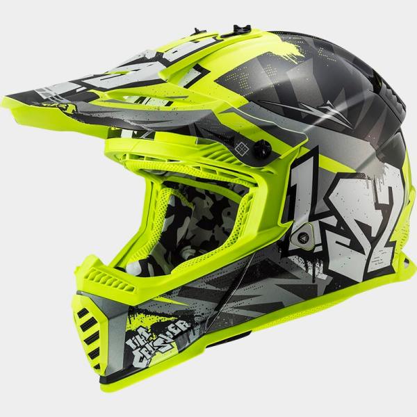 LS2 LS2 MX437 Fast II Mini Crusher Black/Yellow